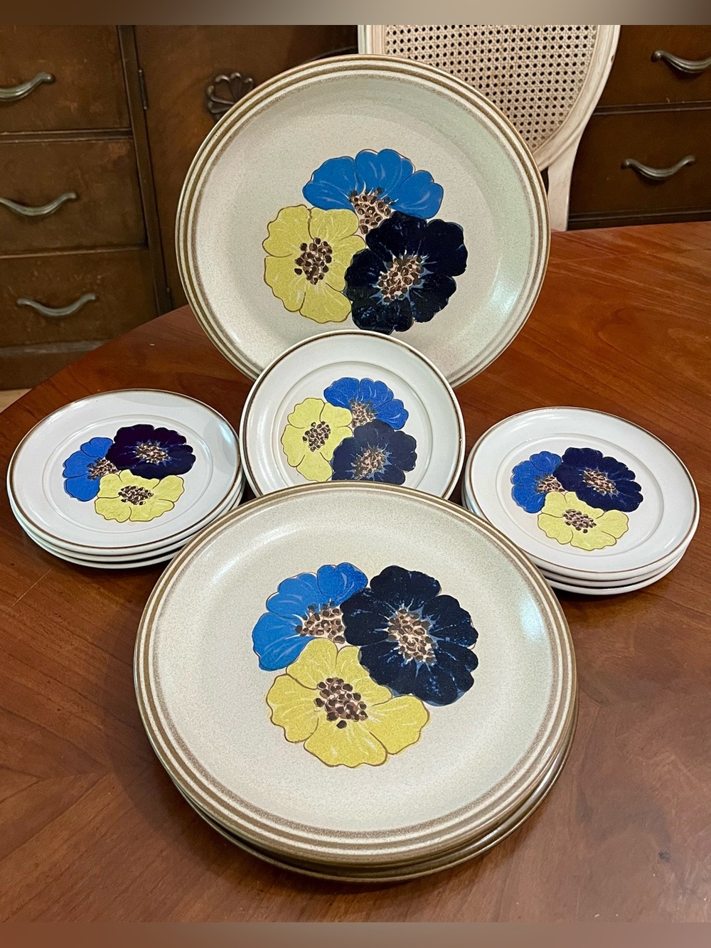 Vintage Hall Artisan by Denby England "Artistry" Plates -Set of 11  -READ
